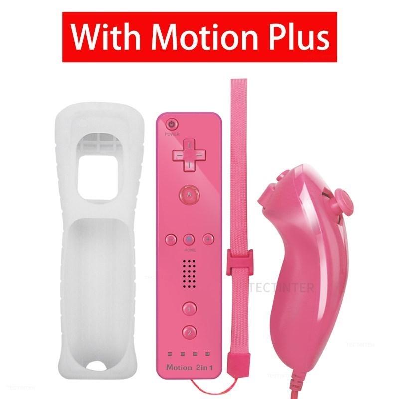 2 in 1 Wireless Bluetooth Remote Controller For Wii Wii U Controle Optional Motion Plus Gamepad Nunchuck Set With Silicone Case