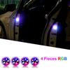 1-4pcs Universal LED Car Opening Door Safety Anti-collision Lights Magnetic Sensor Strobe Flashing Alarm Lights Parking Lamp Neon Lights 4