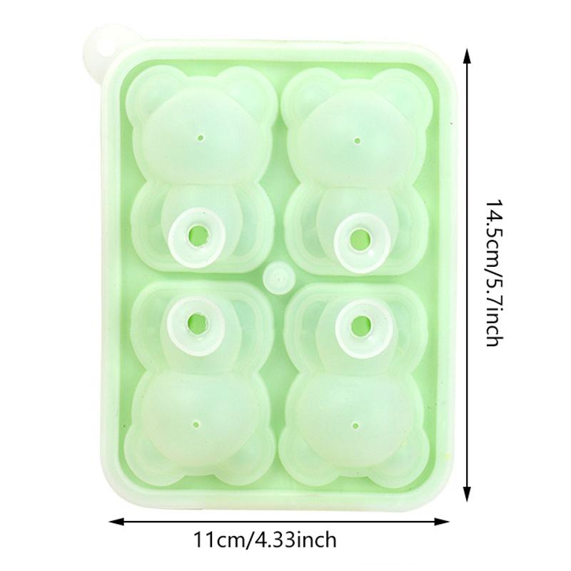 

3D-форма для кубиков льда «Медведь» Поднос для кубиков льда «Медведь», легкосъемная силиконовая машина для изготовления ледяных шариков, поднос для напитков для охлажденных напитков, виски и коктейлей зелёный