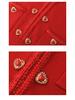 Elegant French High-End Mid-Length Knitted Dress with Heart Buckle for Early Spring