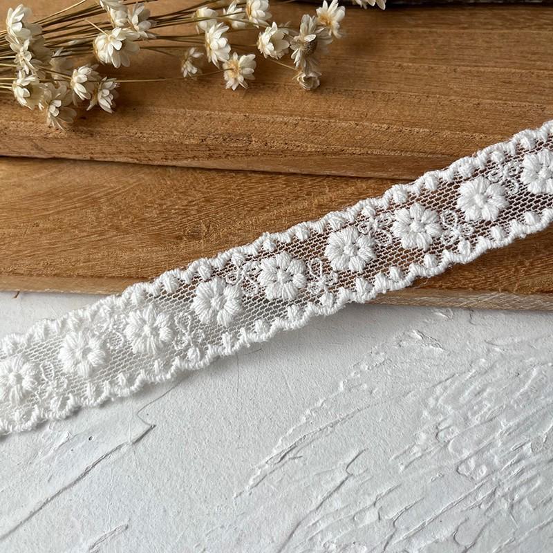 Japanischer weißer Spitzenbesatz aus Baumwolle mit Stickerei für selbstgemachte Kleidung – Materialien für Accessoires aus hohler Schleife für Röcke
