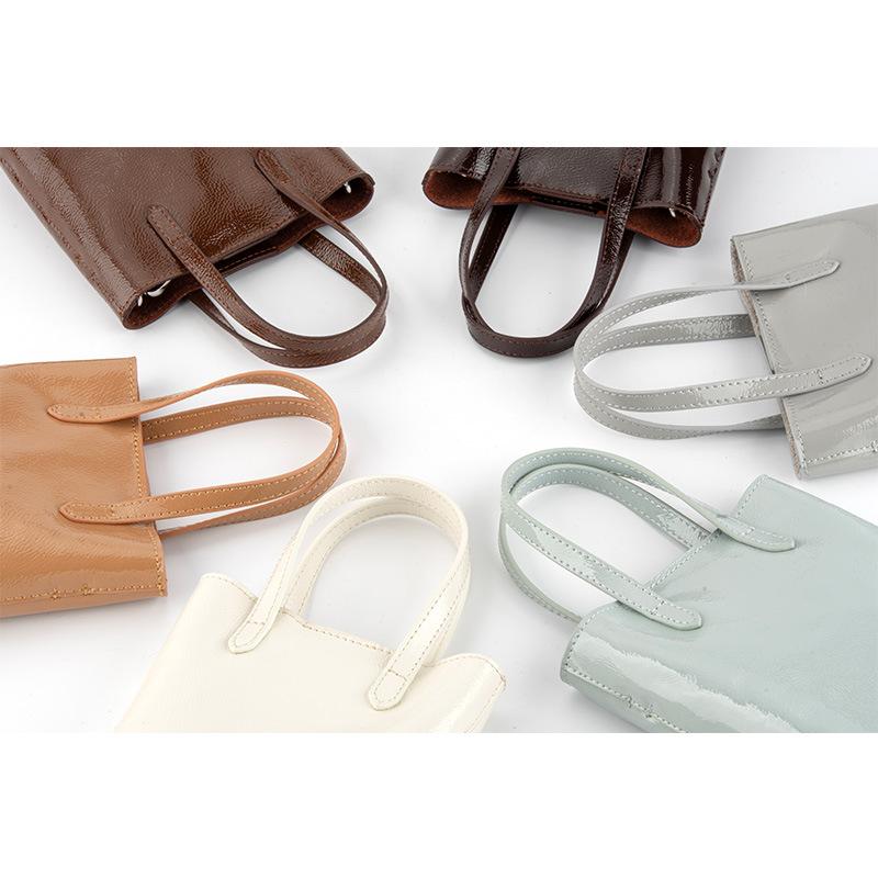 Damen Klassische und Schlichte Vollnarbenleder Vielseitige Einzel-Schultertasche, Leichte Umhänge-Handytasche