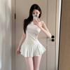 French white doll collar polka dot suspender dress women's summer new small sweet short dress