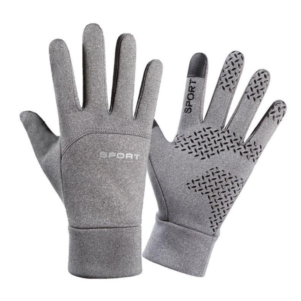 Herrenhandschuhe Winter warm und Samt Outdoor-Sportarten Zwei-Finger-Reithandschuhe wasserdicht und rutschfest Touchscreen Fahrhandschuhe Angelhandschuhe