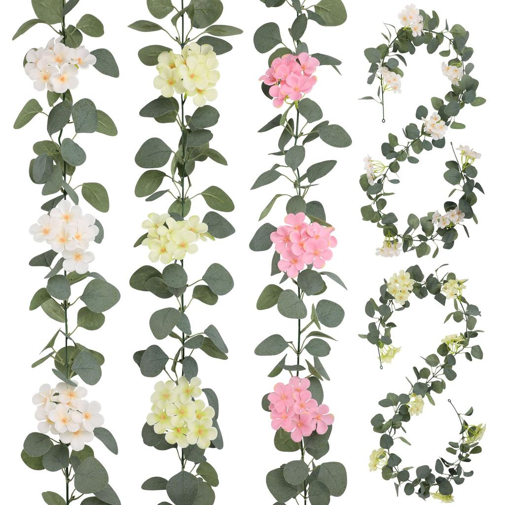 Artificial Green Plant Eucalyptus Leaves Hydrangea Vine Home Wedding Decoration Suspended Ceiling Wound Plant Vine Wall Hanging