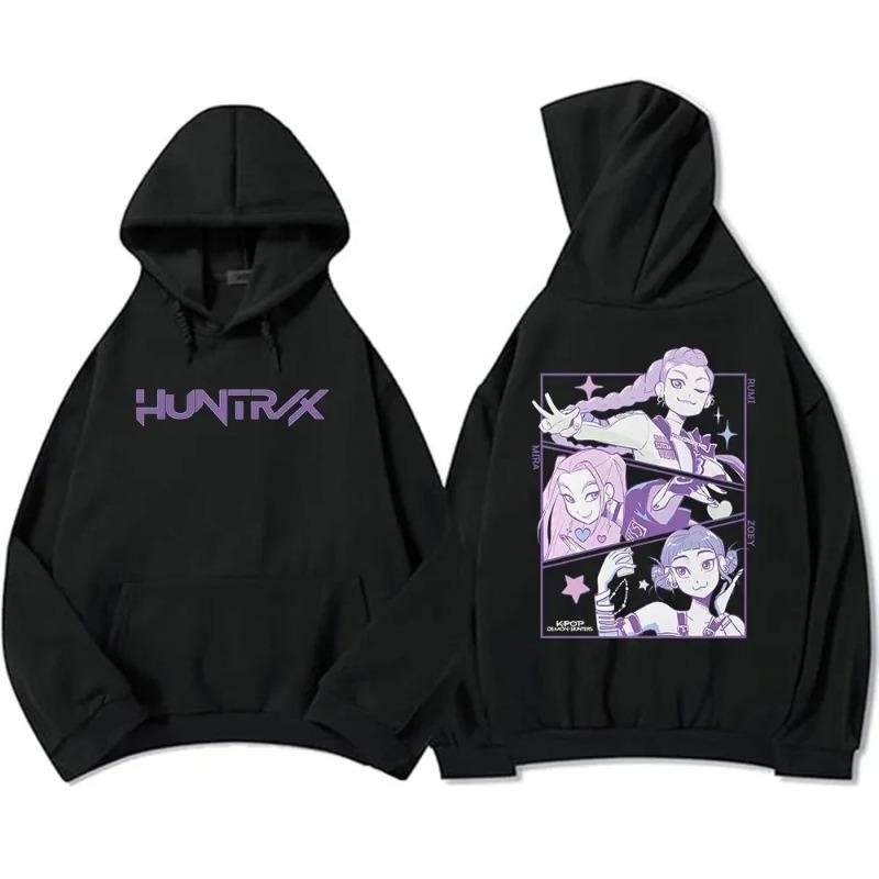 Autumn Winter Long Sleeved Anime K-Pop Devil Hunter Printed Comfortable Hoodie Harajuku Hip Hop Hoodie Thickened Warm Children's Sweatshirt
