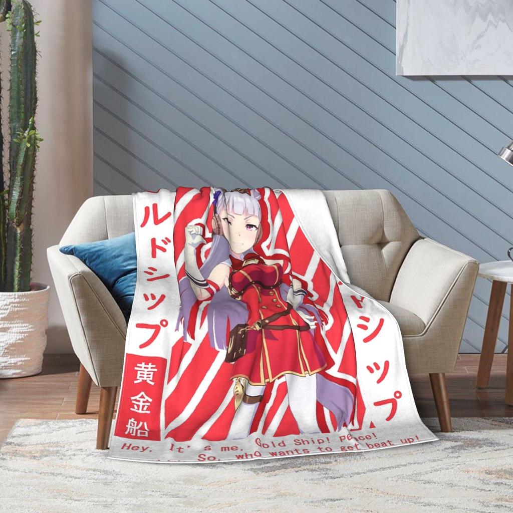 Umamusume Pretty Derby Gold Blanket Multi-size Super Soft and Warm Throw Blankets for Couch Sofa and Bed