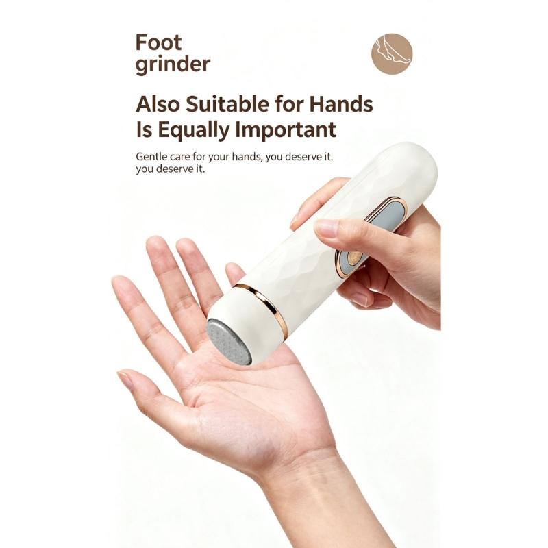 Type-C Rechargeable Electric Foot File with Two Grinding Heads, Heel Care Tool for Dead Skin and Daily Pedicure Use