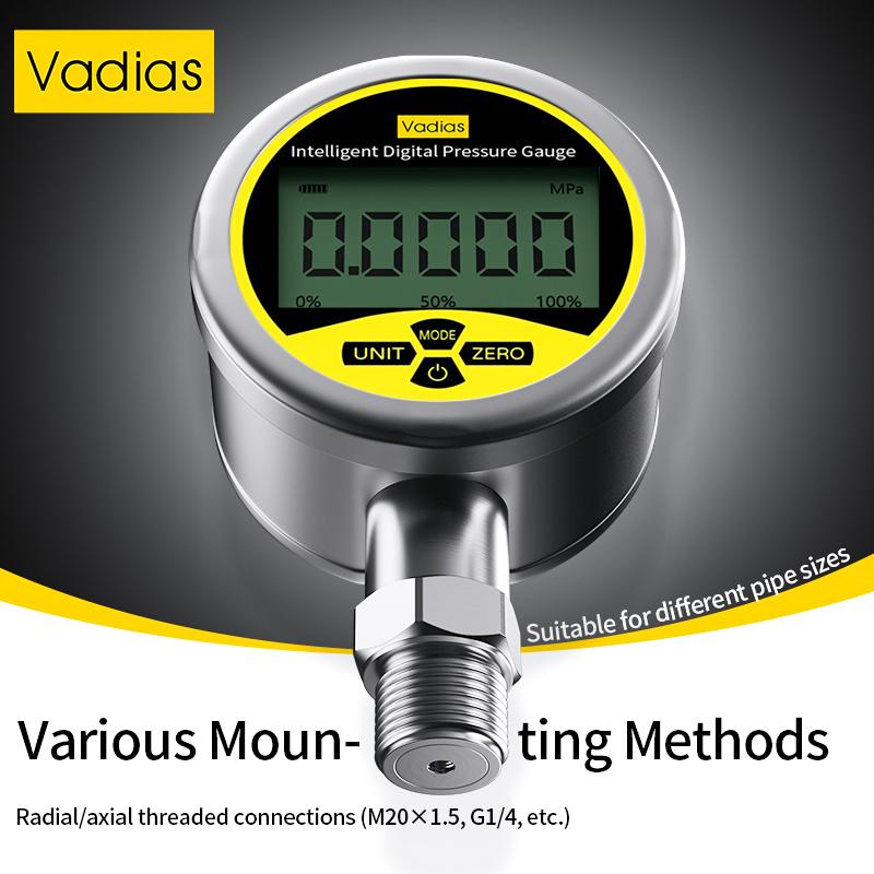 Digital Pressure Manometer -0.1-60Mpa Digital Pressure Gauge 80mm Pressure Manometer M20*1.5 0.2% SS304 Digital Pressure Gauge
