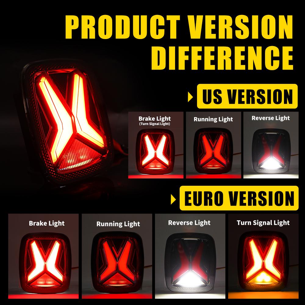 Car Rear LED Tail Lights For Jeep Wrangler CJ TJ YJ 1998-2006 Smoked 12v Drl Modified Brake Tail lamp