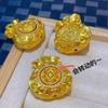 Sand Gold Rotatable Coin Pendant Necklace with Diamond Inlay - Chinese Style Money Bag Sweater Chain for Women