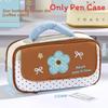 Floral Pattern Pencil Case With Large Capacity For Students And Travel Use