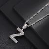 Hip Hop Letter Pendant Zircon Necklace Popular Instagram Personalized Accessory Niche Design Men's and Women's Pendant Necklace
