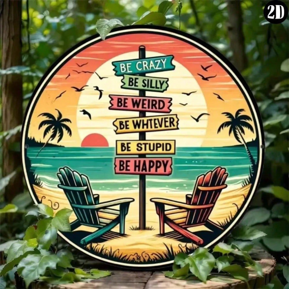 

Tropical Sunset Metal Wall Art for Bar Club Home Decor 20x20
