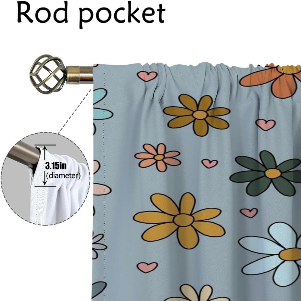 A Lot of Flowers Tulle for Bedroom Partition Curtains Child Room Window Curtain Shades Home Interior Curtains 2 Pieces Blinds