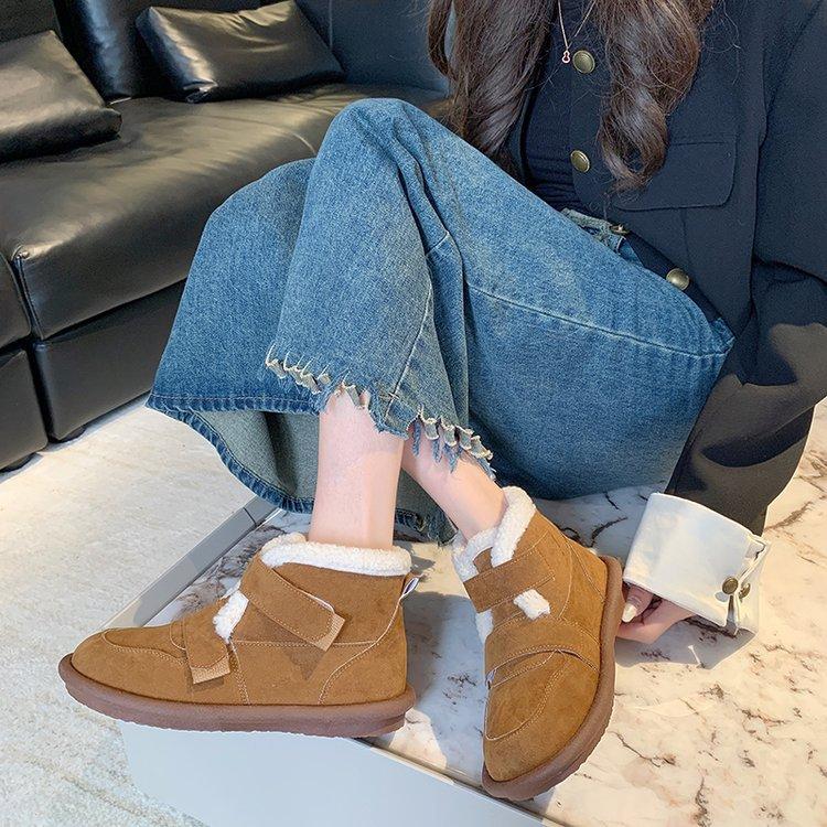 Mori System Short Warm Cotton Shoes Children's Fall and Winter Padded Korean Version of The Student Non-slip Snow Boots