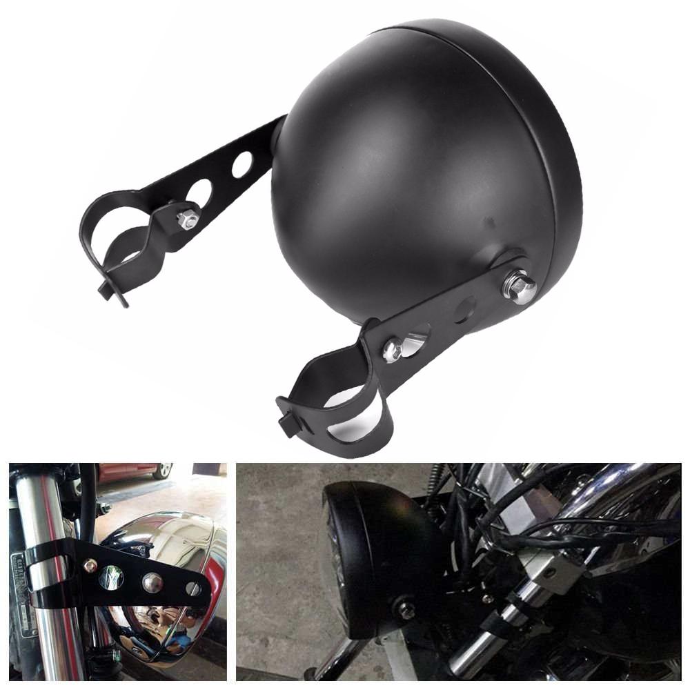 5-3/4" 5.75" Round LED Projection Headlight Brightest DOT Approved DRL for Harley Dyna Sportster Softail Motorcycles Black/Silve