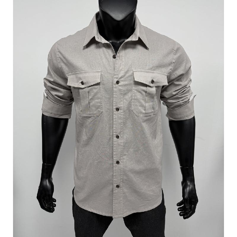 2026 Spring and Autumn Casual Solid Color Simple Shirt Men's Fashion Long Sleeve Jacket