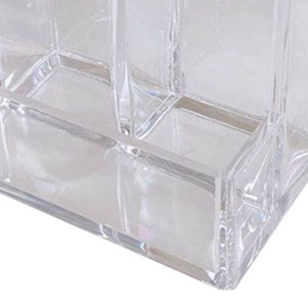 Clear Acrylic Pen Holder 3 Compartments Transparent Pen Holder Pencil Organizer Countertop Desk