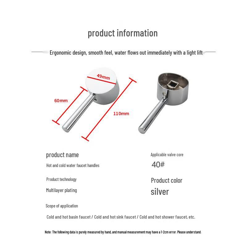 Cold & Hot Water Faucet Handle for Kitchen & Basin Mixers
