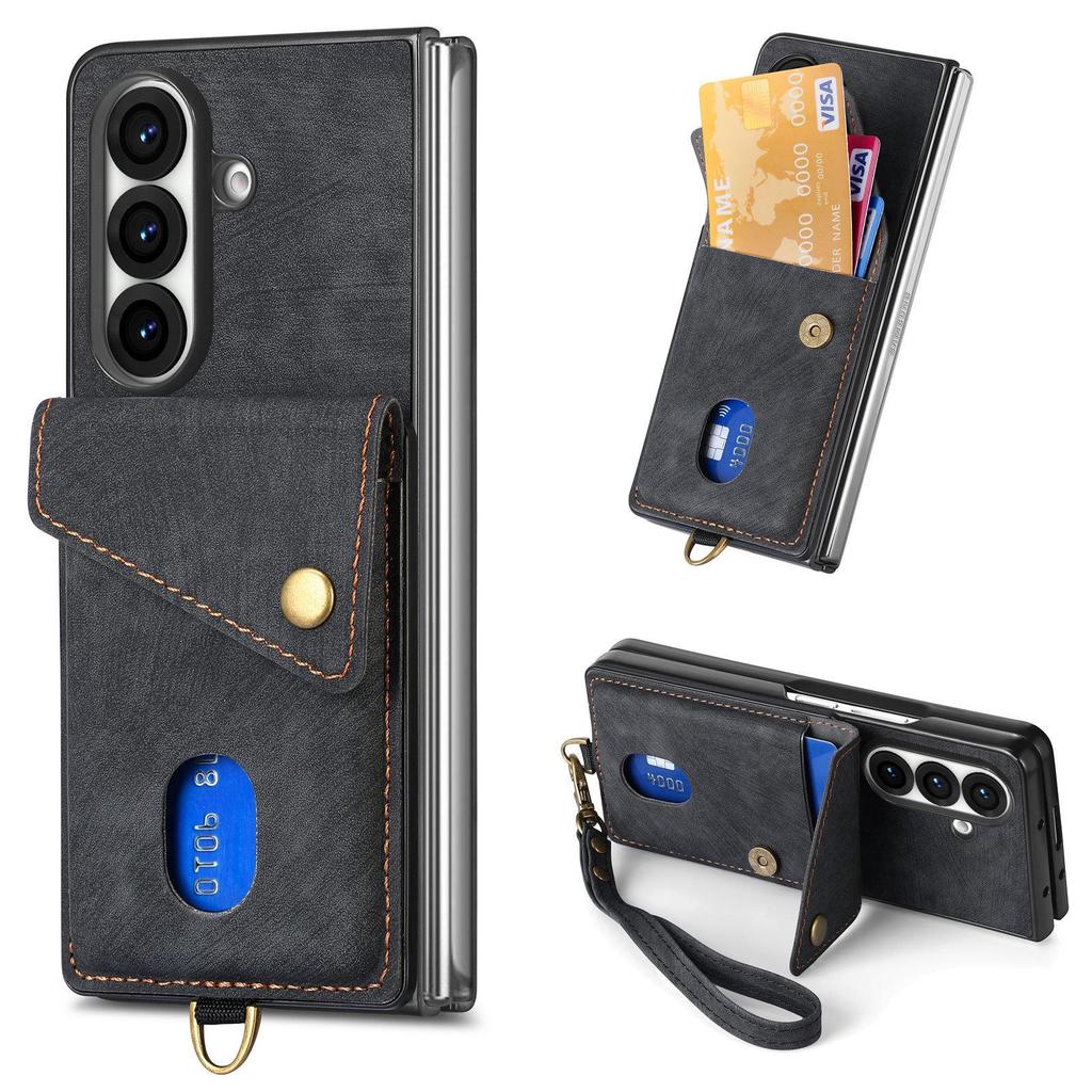 Samsung Z Fold7/Z Fold6 Magnetic Leather Texture Folding Case