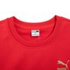 PUMA Solid Color Sport Casual Round Neck Short Long Sleeve Sweatshirt Women Tops Red 539590-11