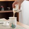 Gold-Inlaid Jade & Ceramic Kung Fu Tea Set