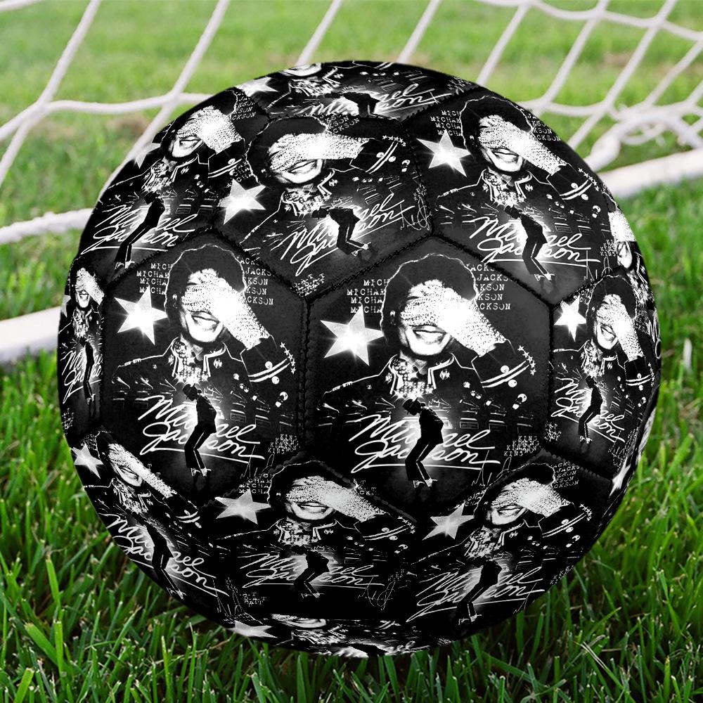 Michael Jackson Print Size 5 Soccer Ball, Standard Match Football for Sports Game and Team Practice, Ideal Gift for Soccer Fans
