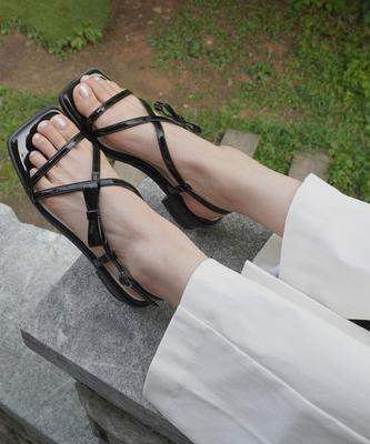 Halteallez Side Ribbon Strap Sandals Ha2464