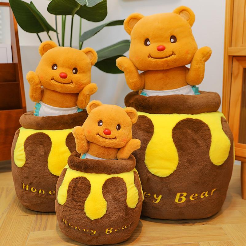 Adorable Honey Bear Plush Toy Soft Cute Cartoon Couple Gift For Kids And Girlfriend