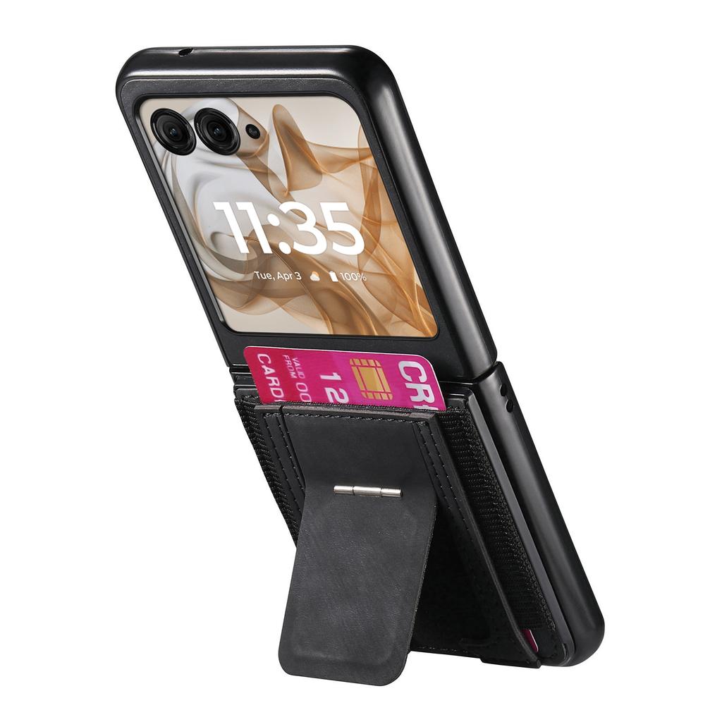 For Motorola Razr 60/50 5G Case Kickstand Retro Leather Back Cover with Card Holder
