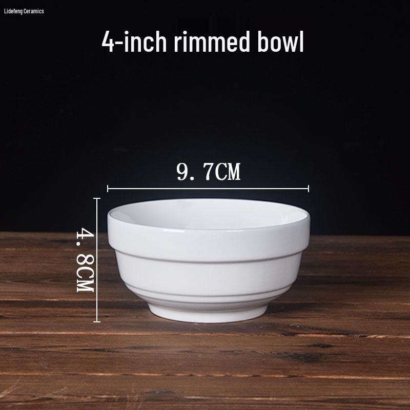 

Anti-Scald White Ceramic Bowl for Home, Restaurant, or Hotel - Ideal for Rice, Congee, Soup, and Noodles 1 piece