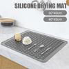 Silicone Drying Mat Square Dish Drying Mat Heat Resistant Draining Tableware Non-Slip Sink Pad for Dishes Kitchen Accessories
