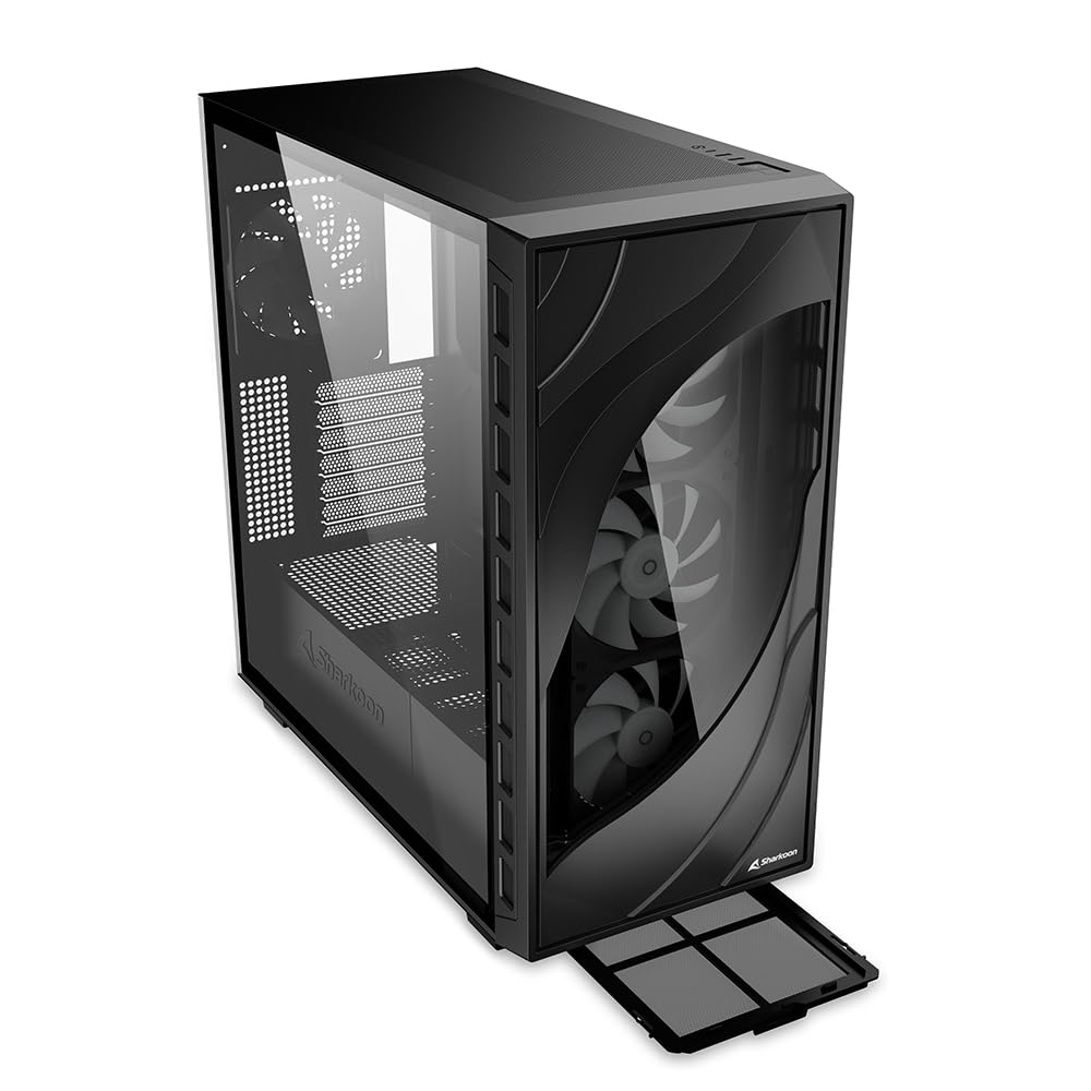 Sharkoon Mid Tower PC Case REBEL C80G RGB Tempered Glass Side Panel 120mm 4 ARGB Fans Standard Equipped with ATXMicro-ATXMini-ITX Standard