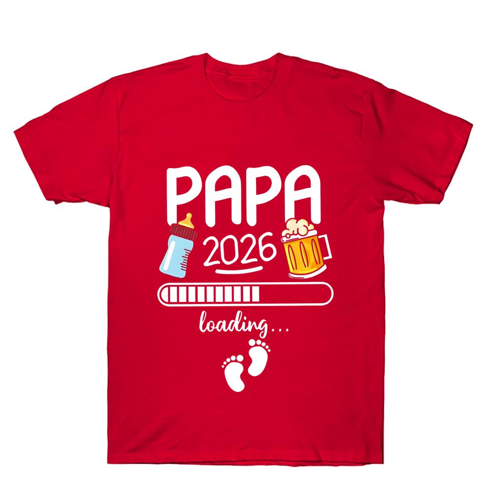 Papa 2026 T Shirt Future Dad French Texts Beer Lovers Father's Day Gift Men Clothing Soft T-shirt Pregnancy Announcement Tshirt