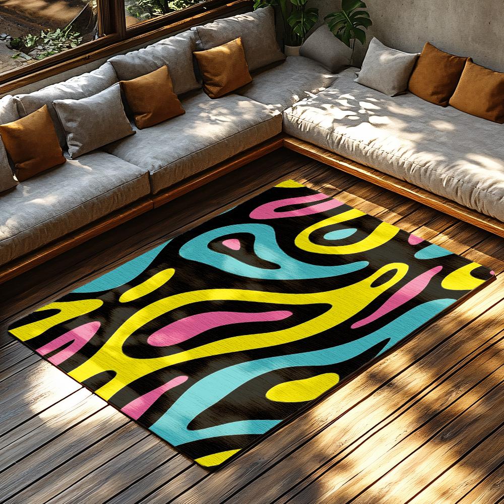 Boho Area Rug Abstract Pattern Modern Home Decor Fuzzy Floor Mat Living Room Bedroom Carpet Non Slip Washable Rugs