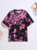 Roupas infantis Menina Camiseta Manga curta 3D Tie-Dye Print Crianças Roupas de verão Casual Desenho animado Gola redonda Roupas infantis Tops