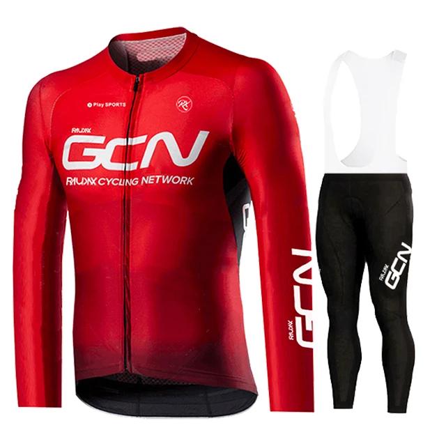 2026 Autumn Breathable Red Pro Cycling Jersey Set, Long Sleeve Cycling Clothing, MTB Maillot, Bicycle Sportswear, Road Bike Uniform, 2024