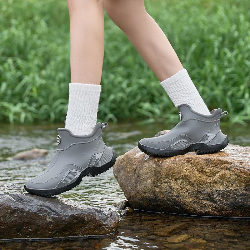 Botas de lluvia versátiles de caña corta: Unisex, a la moda, antideslizante, calzado para todas las estaciones