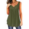 Womens Summer Sleeveless Solid Color Casual Swing Flowy Tank Tops With Buttons