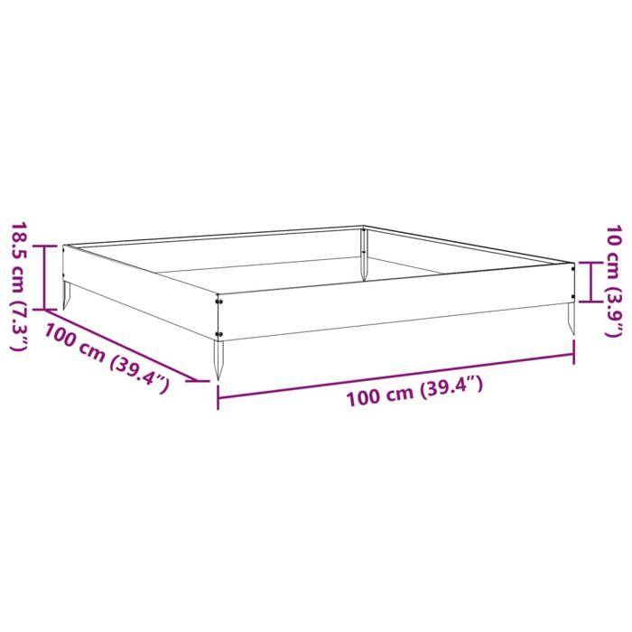 VidaXL Black Garden Raised Bed 100x100x18.5 Cm Steel, Raised Bed, Garden Bed, Raised Vegetable Bed, Bed of 851010
