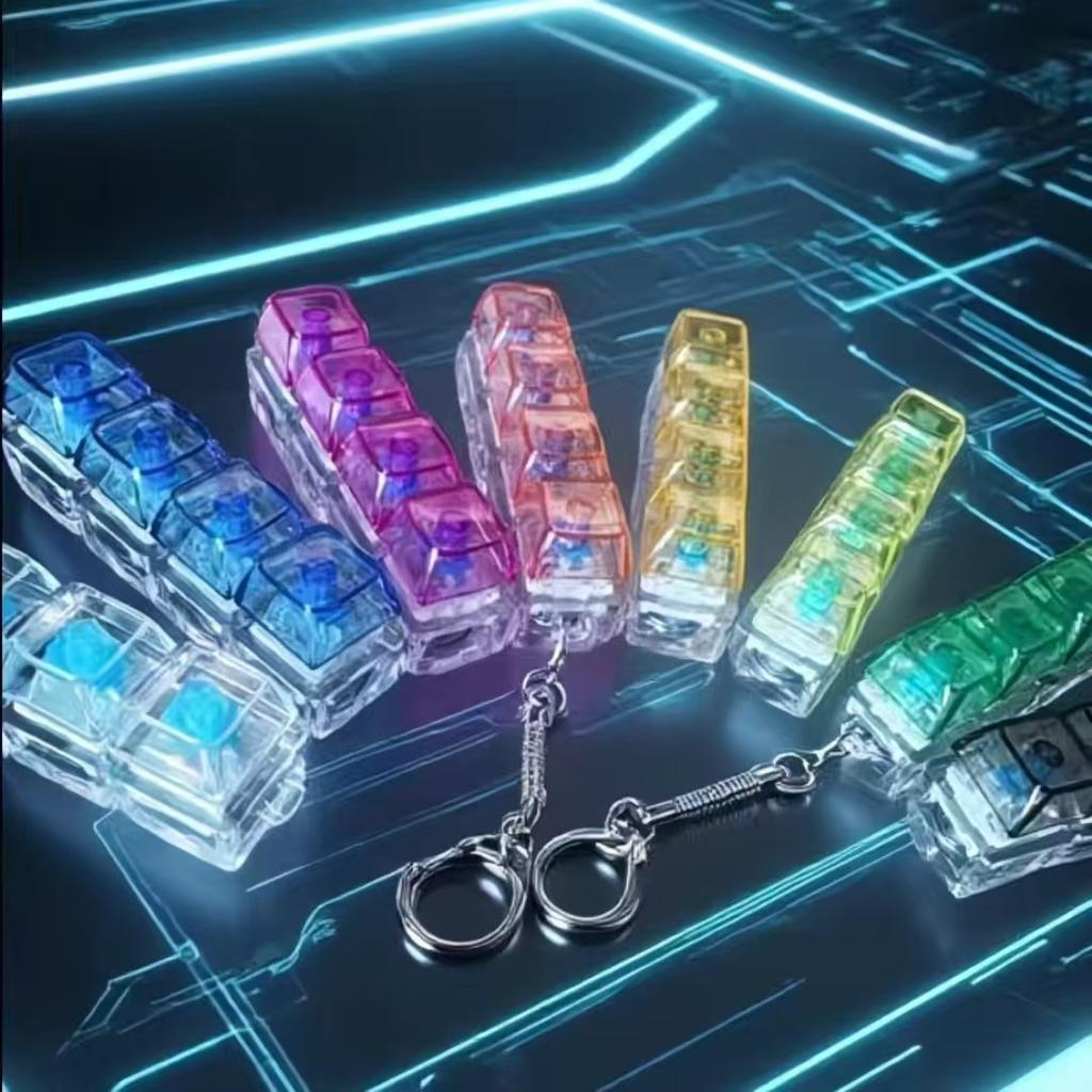 Popular 4-Key Russian Strip Decompression Toy Bag Pendant Keychain