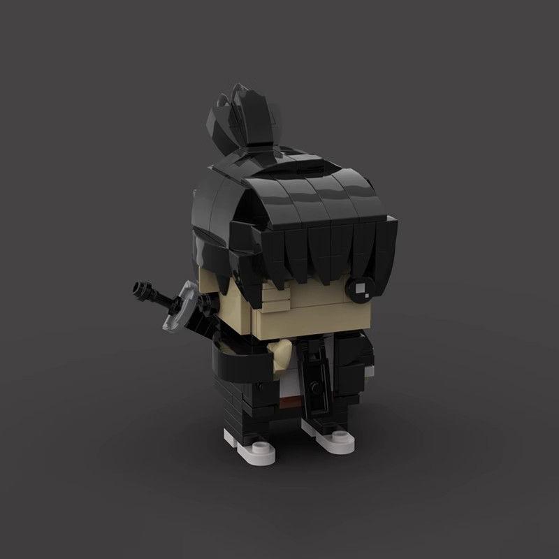 Creative Anime MOC 142513: Chainsaw Man – Hayakawa Assembly Building Blocks, Akutagawa, Denji’s Sword, and Square-Headed Figure Model