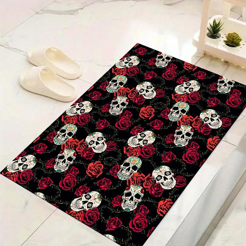 Vintage Skull Pattern Carpet Rug for Living Room Bedroom Home Sofa Decoration,Kids Play Non-slip Floor Mat