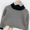 Boys' Fleece Pullover Fall and Winter Children's Casual Striped Knit Base Sweater