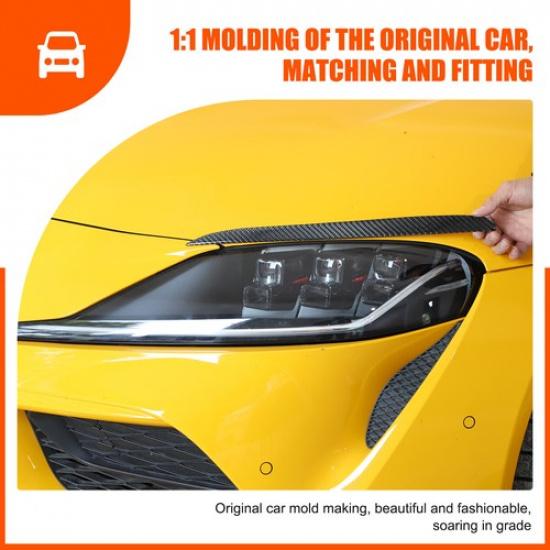 Soft Carbon Fiber Front Headlight Eyebrow Trim Sticker For Toyota Supra A90 19+