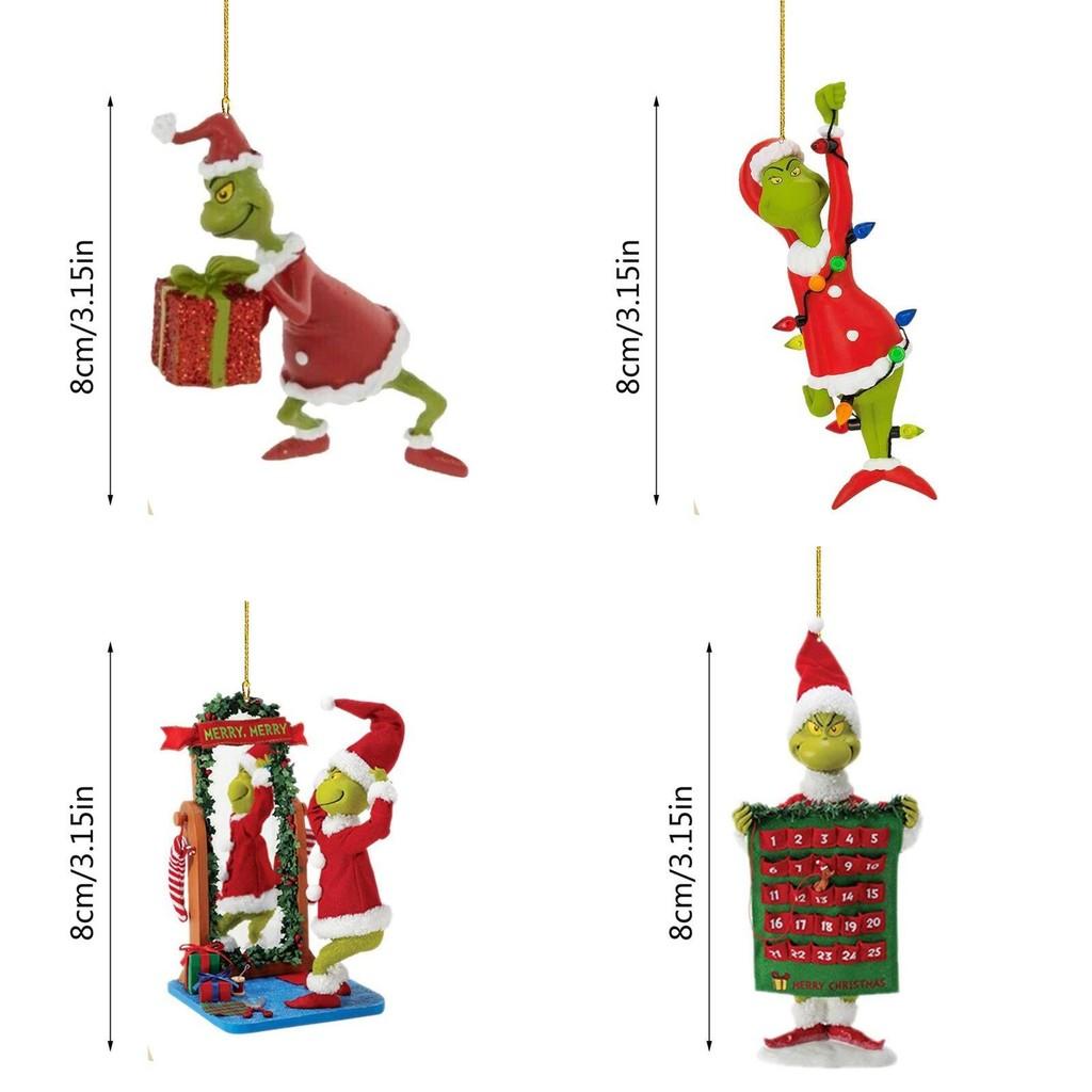 Fun Grinch Hanging Decoration Acrylic Christmas Tree Ornament Car Decor For Holiday Spirit