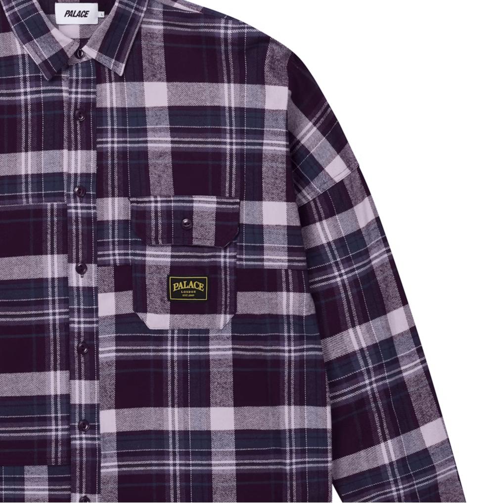 Palace Sobrecamisa Lumber Yak Patch Roxo Tops Unissex P29SHT027
