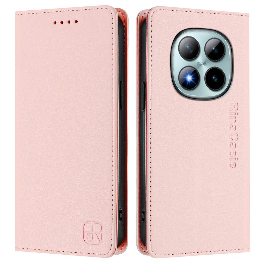 For Xiaomi Redmi Note 15 Pro+ 5G Leather Case RINACASIS RC01 Phone Cover with RFID Blocking Wallet Stand