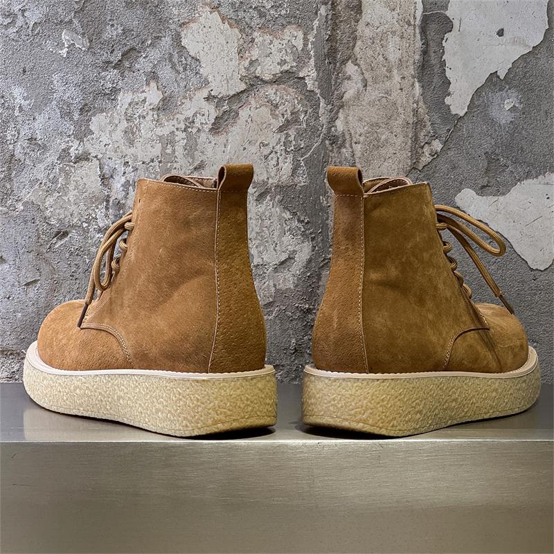 Fashion Fashionable Men's Retro Casual Boot Comfortable Round Toe Thick-Soled Boot Classic Anti-Slip New Autumn And Winter Walking Boots